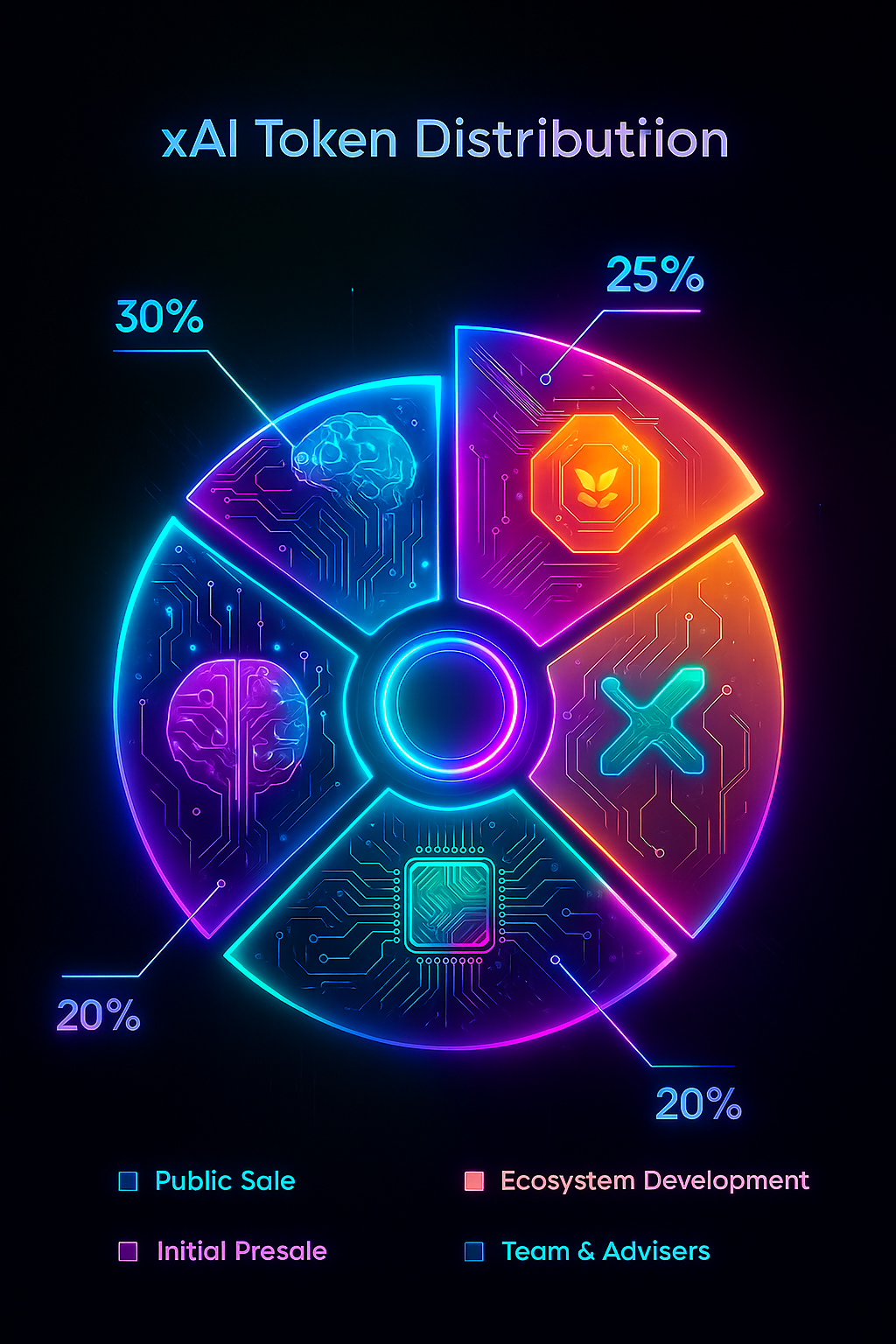 Pie chart of XAI81C token distribution